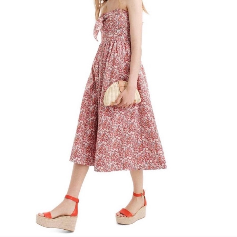 JCrew Liberty Tie-Front Strapless Dress